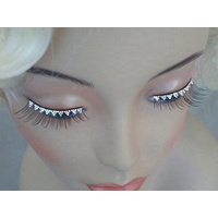 Eyelashes - Black with Silver Jewel Trim