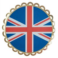 Coronation Party Union Jack Paper Plates - 8Pk