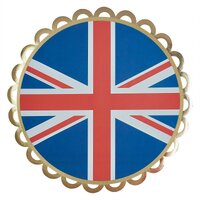 Coronation Party Union Jack Paper Plates - 8Pk