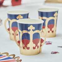 Coronation Party Union Jack Paper Cups - 8 Pk