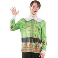 Ugly Christmas Sweater Elf Print 