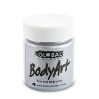 Global Face & Body Paint - Metallic Silver 45ml Tub