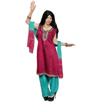 Indian Salwar Kameez - Purple & Green Hire Costume*