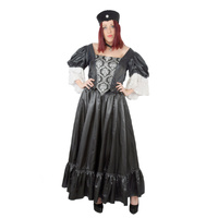 Victorian Queen - Black Satin & Lace 2 Piece Hire Costume*