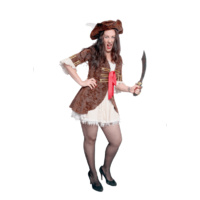 Pirate Girl - Brown Coat Dress Hire Costume*