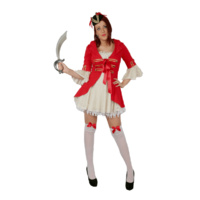 Pirate Girl - Red Coat Dress Hire Costume*