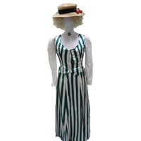 Edwardian Costume - Green Stripe Mary Poppins Hire Costume*