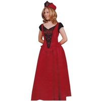 Renaissance Queen - Red & Black Satin Gown Hire Costume*