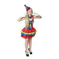Clown - Rainbow Harlequin Dress Hire Costume*