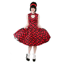 1950s Rockabilly Love Hearts Dress Hire Costume*