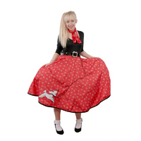 1950s Poodle Skirt Girl - Red Polka Dot Hire Costume*