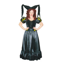 Medieval Costume - Black Velvet & Satin 2 Piece Hire Costume*