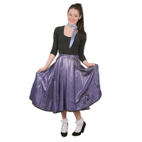 1950s Poodle Skirt Girl - Purple Lamé Hire Costume*
