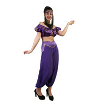 Midriff Genie - Dark Purple Hire Costume*