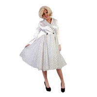1950s Satin Black Polka Dot Dress Hire Costume*
