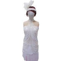 Flapper Dress - Creme Halterneck Hire Costume*