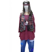 Maroon Hippie Dude Hire Costume*
