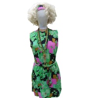 Go-Go Sleeveless Mini - Pink & Green Floral Hire Costume*