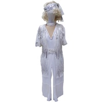 Abba 1970s Disco White Sequin Jumpsuit Hire Costume*