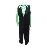 Abba 1970s Disco Jumpsuit - Black with Lime Shirt Hire Costume*
