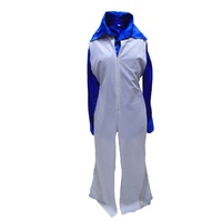 Abba 1970s Disco Jumpsuit - White with Blue Satin Shirt Hire Costume*