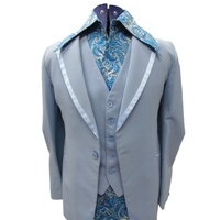 1970s Prom Suit - 3 Piece - Baby Blue Hire Costume*