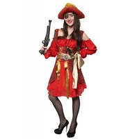 Pirate Girl - Red Patterned Coat Dress Hire Costume*