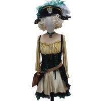 Pirate Girl - Green and Gold Hire Costume*