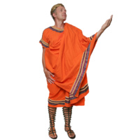 Deluxe Toga - Orange Hire Costume*