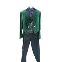 Victorian Gentleman - Green Velvet & Brocade Vest Hire Costume*