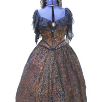 Victorian Costume - Orange, Black & Gold Hire Costume*