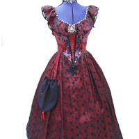 Victorian Costume - Red & Black Hire Costume*