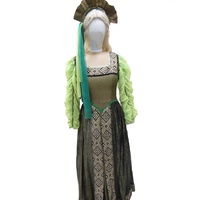 Medieval Costume - Maid Marion - Green & Gold Hire Costume*