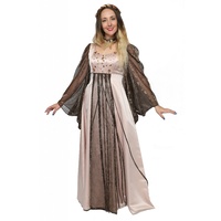 Medieval Costume - Creme Satin, Gold & Brown Hire Costume*