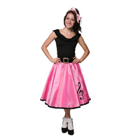 1950s Poodle Skirt Girl - Light Pink Satin Hire Costume*