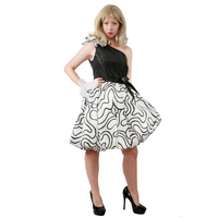 1980s Prom Dress - Black & White Hire Costume*