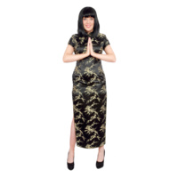 Cheong Sam - Long Black Hire Costume*