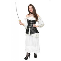 Pirate Girl - Black Leather & Lace Hire Costume*