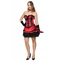 Corset Set - Red & Black Stripe Hire Costume*