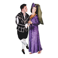 Medieval Costumes - Purple Velvet Gowns Hire Costumes*