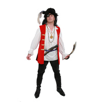 Red Vest Pirate Hire Costume*