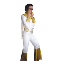 Elvis - White & Gold Hire Costume*