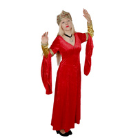 Medieval Costume - Red Velvet Gown Hire Costume*