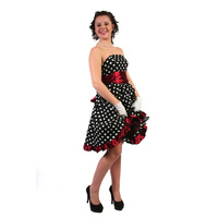 1950s White Polka Dot Evening Dress Hire Costume*