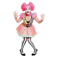 Clown - Pink Harlequin Dress Hire Costume*