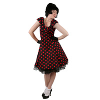 1950s Rockabilly Red Polka Dot Dress Hire Costume*