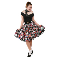 1950s Poodle Skirt Girl - Casino Print Hire Costume*