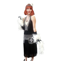 Deluxe Flapper Dress - Black Zelda Hire Costume*