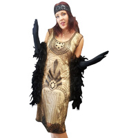 Deluxe Flapper - Garbo Taupe Hire Costume*