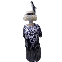 Flapper 3 Piece - Black & Silver Hire Costume*